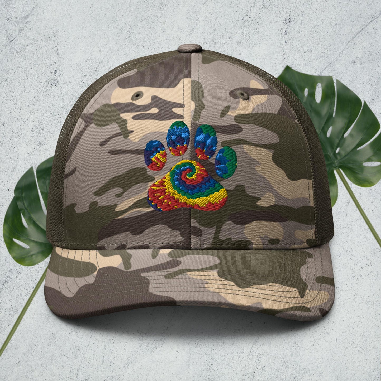 Camouflage trucker hat - pawsTHRIVE Processing