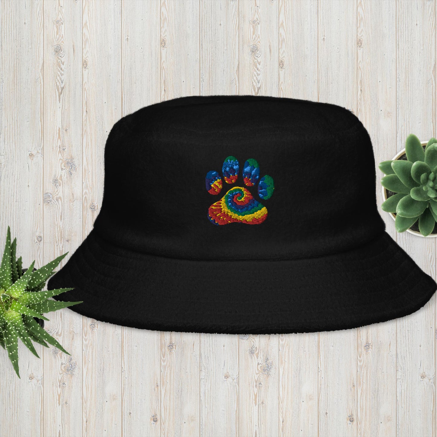 Unstructured terry cloth bucket hat - pawsTHRIVE Processing