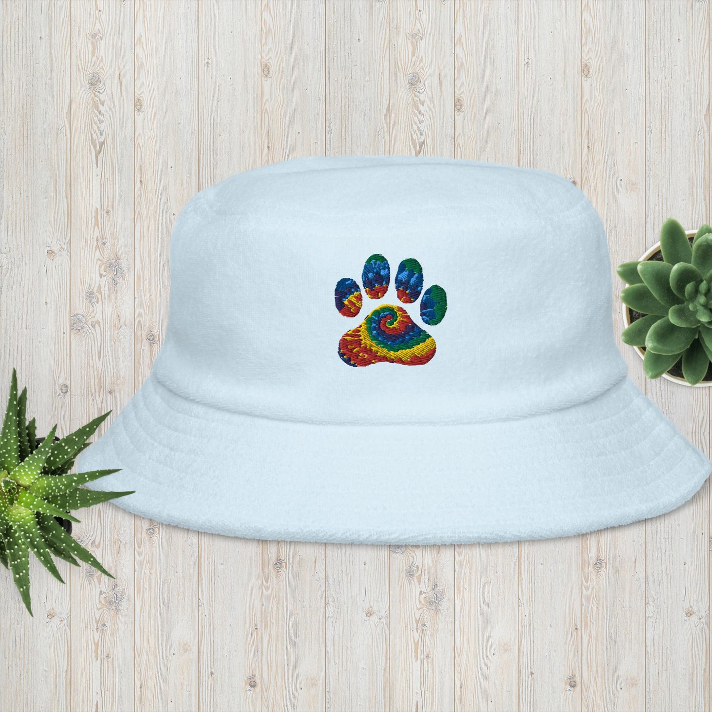 Unstructured terry cloth bucket hat - pawsTHRIVE Processing