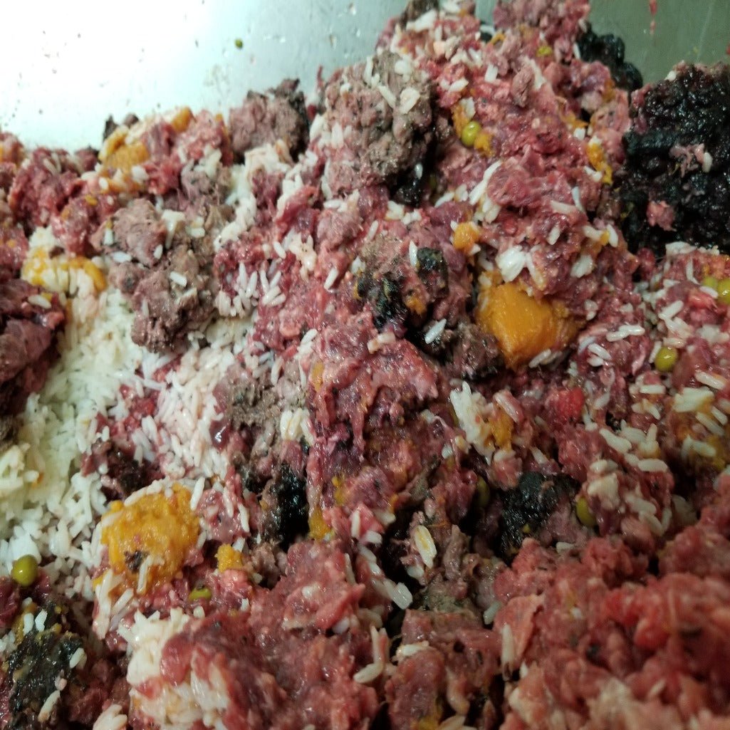 One Pound Half Baked Smoking Veggie Blend with Rice - pawsTHRIVE Processing