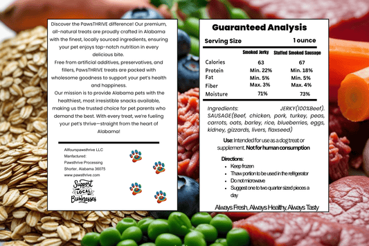 PawsTHRIVE Smoked Stuffed Sausage and Smoked Jerky - pawsTHRIVE Processing