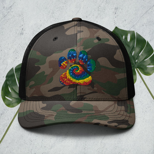 Camouflage trucker hat - pawsTHRIVE Processing